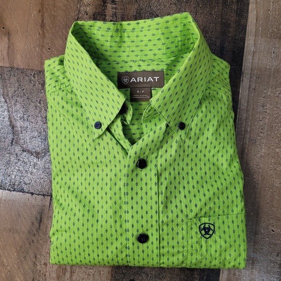 Ariat Other - Ariat® Men's Lime Green S/P Casual Button Down Shirt Western Cowboy Ranch Wear